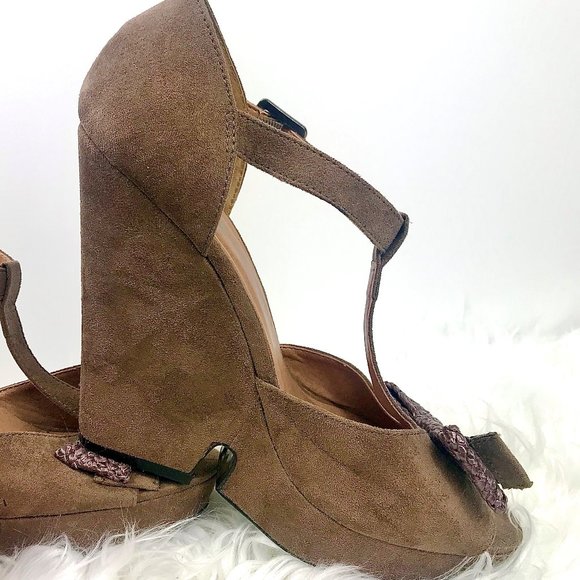 CROWN VINTAGE Platform Wedges, Brown, Size 8M - Picture 7 of 8